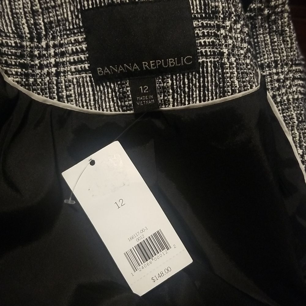 Banana Republic Jacket Blazer Office Career Womens Size 12 Geometric New - Picture 7 of 8